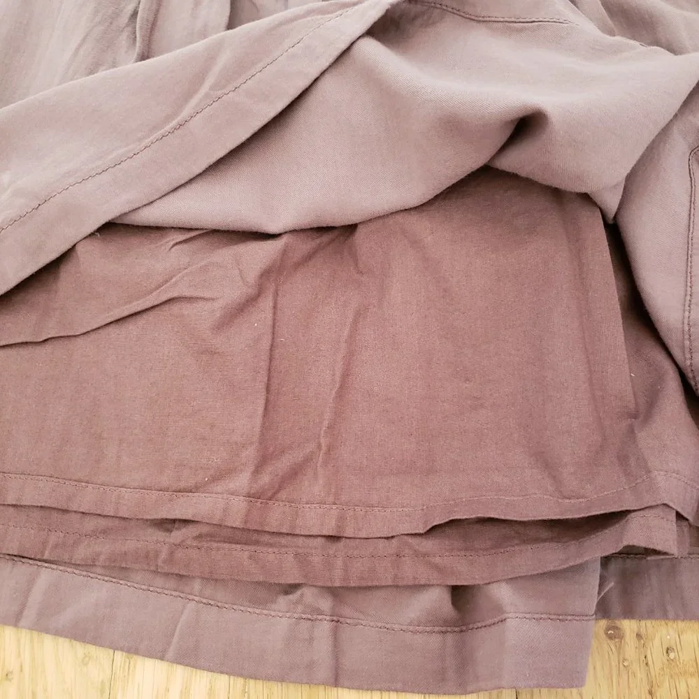Ann Taylor Loft Muted Mauve Flared Skirt Size 6 Purple Side Zip Lined Cotton